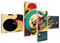 islandburner Bild auf Leinwand Digitale abstrakte Malerei Inspiriert Wassily Kandinsky KI Digitale a Bilder Wandbilder Poster JAVH-4LP