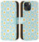 32nd Floral Series 3.0 - Design PU Leather Book Wallet Case Cover for Apple iPhone 15 Plus (6.7), Flip Case With RFID Blocking Card Slots, Magnetic Closure and Built In Stand - Blue Daisy