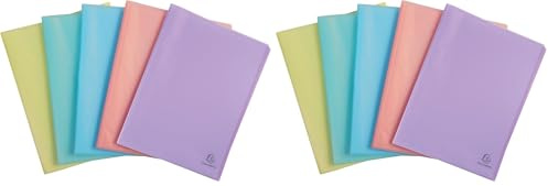 Exacompta - Réf. 88370E - 1 Protège-documents Chromaline Pastel - 30 pochettes cristal lisse - 60 vues - pour A4 - dim 24 x 32 cm - couverture en polypro recyclé translucide - 5 couleurs aléatoires