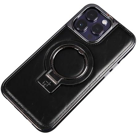 EXOTUF Hülle Für iPhone 14Pro Max/14 Pro/14, Mit Ringhalterung, Unterstützt Drahtlose Aufladung Telefonhülle Luxus Business, 14 Plus,Black