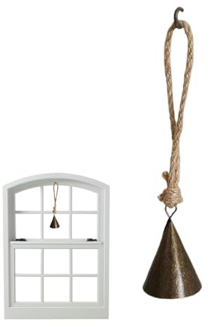 Weihnachtskuhglocken, rustikale Weihnachtsglocken | Glöckchengirlande für Weihnachten – hängende Schnur mit Glocken aus Metall, rustikal, Landhausstil, Ringschnur, Dekoration