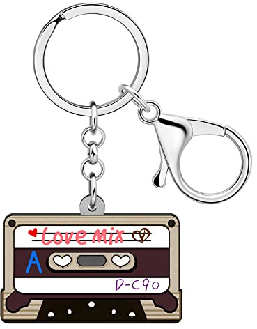 DALANE Acryl Kreative 80er 90er Kassette Band Schlüsselanhänger für Damen Mädchen Musikliebhaber Schmuck für Auto Handtasche Schlüssel Charms