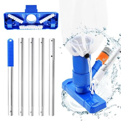 2024 Upgrade Handheld Pool Vacuum for Above Ground Pool - Portable Swimming Pool Jet Vacuum Underwater Cleaner Kit W/Brush with 5 Section Poles of 70, Small Vacuum for Spas, Ponds, Floors