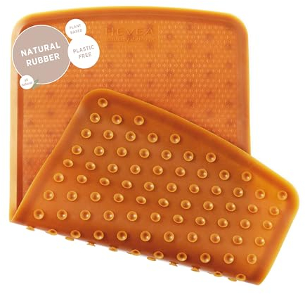 HEVEA Baby & Kleinkind Badematte - 100% Naturkautschuk Antirutschmatte Badewanne Kinder - Upgecycelt, Danish Design - Sicher & Nachhaltig Badezimmer Essential (Natural)
