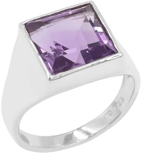 Lila Amethyst 925 Sterling Silber Ring, Ehering Herren, Geschenk für Ehemann, Siegelring Männer