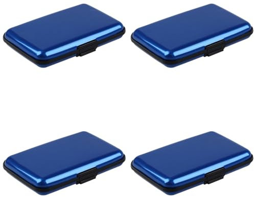 Bsowte Lot de 4 porte-cartes de visite étanches en aluminium (couleur aléatoire), couleur aléatoire