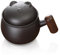 fanquare Tea Infuser Mug Cute Bear Black Ceramic Tea Cup with Lid, Portable Travel Tea Steeping Mug for Loose Leaf