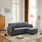 LTGB Sofa Bed, L-Shaped Corner Sofa, 3 Seater Pull out Sofa with Storage, Convertible Settee Sectional Sofa for Living Room, Bedroom, Home, Office (Grey)