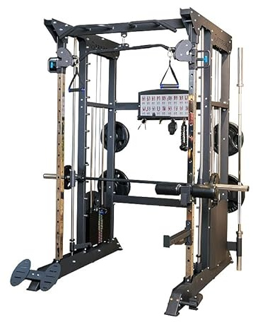 ION fitness Multistazione Smith IF1100 Torre Pesi 200 kg Compatta | Rapporto di resistenza 2:1, Carico max barra Smith 250kg, Dimensioni 175x210x232cm