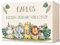 GRAVURZEILE Personalisierte Erinnerungskiste für Babys - Tiergruppe Safari - Personalisiert mit Name & Datum - Holzkiste für Mädchen & Jungen - Geschenk fürs Baby zur Geburt - Erinnerungsbox