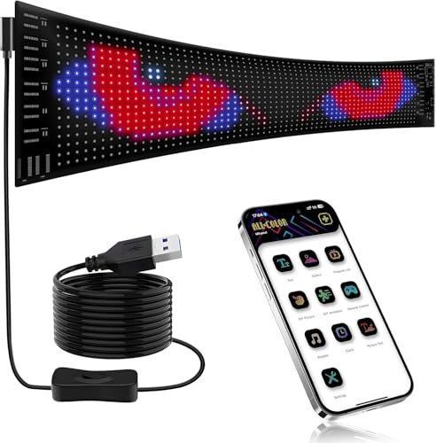 Blazexel Écran Souple et Coloré LED Dynamique pour Vitres de Voiture - Flexible, Programmable, Contrôle par Application