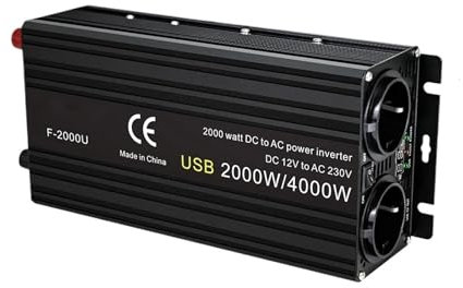 Inversor Corriente Inversor De Coche 12V 220V Potencia 500W/1500W/2000W/2600W/3000W Convertidor Enchufe Europeo 12 Voltios Auto Inversor12v 220 V Transformador Solar Transformador(12V 220V 4000W)