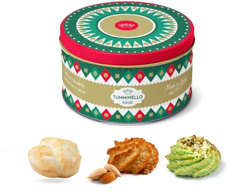 Tumminello | Dolci Morbidi Ripieni Sicilia | Praline Cocco e Ricci Pistacchio | Dolci Morbidi Ripieni Mandorle | Morgana Latta Metallo Dolci Pasta Mandorle - 120 Gr