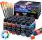HoomTop Acrylic Paint Set Includes 24 Colors Ideal for Adults Kids and Artists Perfect for Canvas Painting Ceramic Shuttle Wood Apple Barrel