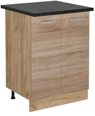 Vicco Meuble Bas de Cuisine R-Line, Sonoma, 60cm, PT Anthracite