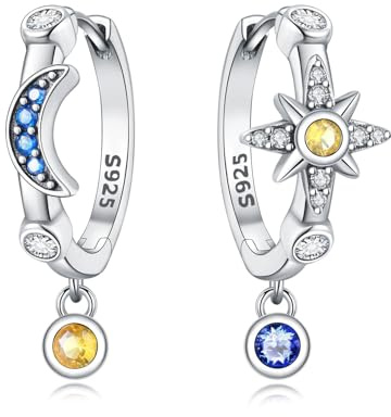 CYMYSS Ohrringe Silber 925 Hängend Zirkonia Ohrringe Earrings Ohrhänger Silber 925 Baumelnde Ohrringe Silber Ohrringe Damen 925 Hängeohrringe für Damen Geschenk für Frauen Freundin Mama