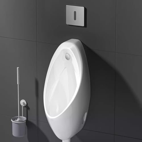 PQXQZ An Der Wand Montiertes Urinal mit Sensor Porzellan Pissoir Pinkelbecken mit Induktionsspülung Toilette für Familienbadezimmer für Ktv Gefängnisbar Badezimmer Hotelgarage