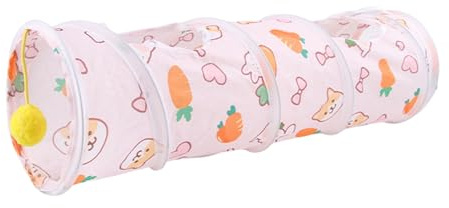 Túneles de conejito para conejos, túnel de animales pequeños,Tubería de ejercicio de mascota interior - Tubos y túneles plegables interactivos con pelota de juego para gatos, conejos, cachorros, conej