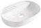 AQUAUNO Aufsatzwaschbecken LANA 61,5x41,5 cm Oval – Weißes Keramik Waschbecken mit Hahnloch ohne Überlauf – Sanitärkeramik Waschschale Bad
