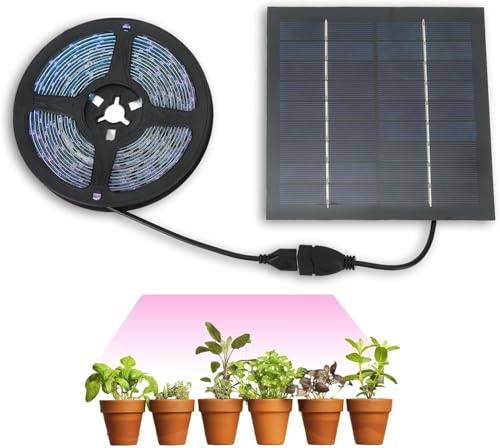 Respicefinem Solar Plant Growth Light Strip 20W – Hochluminositäts-LED-Pflanzenlampe für Gewächshaus Balkon & Garten IP65 Wasserdicht 8 Fuß