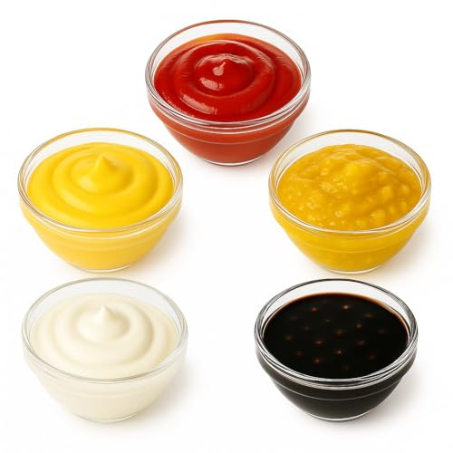 Sixby® Kleine Glasschalen Set 12 Stück, Ø 6cm x 2,6cm Dipschalen aus Glas, Mini Schüsseln für Saucen, Gewürze, Vorspeisen, Dessert & Konfitüre, Stapelbare, Dip-Schälchen - Spülmaschinenfest