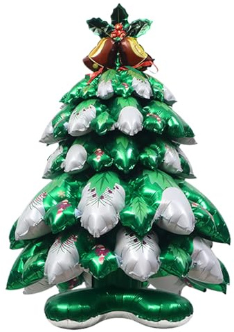 Globo de árbol de Navidad – Globo temático, accesorios festivos de pie en | 4D, decoración de duradera, inflable luminoso, perfecto para celebraciones en interiores y exteriores, casa