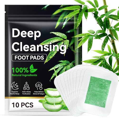 Djuprensande fotlappar - Uppfriskande rengöring och trötthetslindrande | Avgiftningsplåster fötter rika på naturliga växtextrakt | Detox fotplåster Aloe Vera mjukhet och vård - 10 st