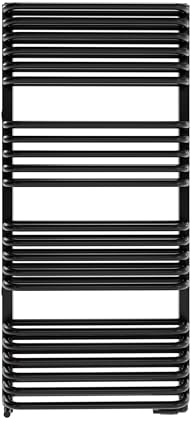 LUXRAD Badheizkörper Stark 1120 x 530 mm Schwarz Matt, 913 W, ZBD Anschluss, wasserführend, Handtuchheizkörper für Zentralheizung