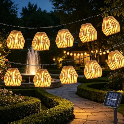 CHENBOOW Solar Lichterkette Outdoor,10 Stück LED Solar Lichterkette Aussen 3.8M,Solar Lampions Außen Wetterfest,Solarlichterkette Außen Wetterfest,für Garten,Terrasse,Balkon,Partys