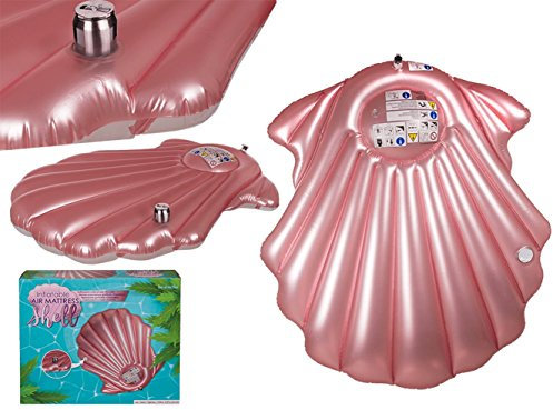 Gadget Giant® gigante hinchable sirena Shell Air colchón playa natación natación goma juguete Float Lounger Balsa – hecho de Premium PVC Forte material – (154 cm X 137 cm)