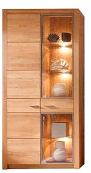 Froschkönig24 Reading Hochvitrine Vitrine Wohnzimmer Schrank Eiche massiv geölt