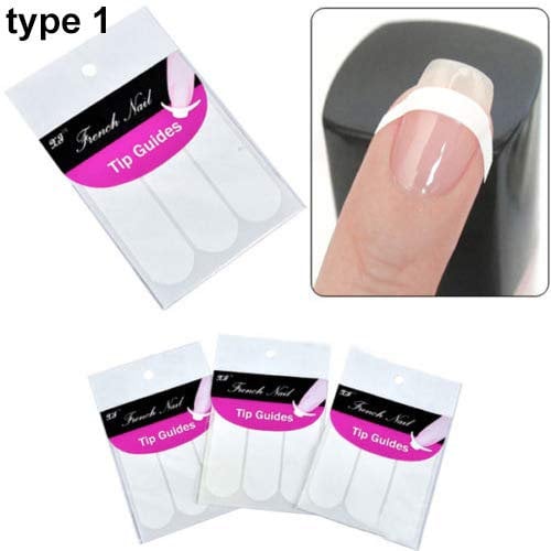 Nail Care & Polish 48Pcs French Stencil Nail Art Form Fringe Guides Manicure DIY Stickers Tips Decor Nail Sticker Nail Art Tips, French Stencil, Beautiful Pattern- Type 1