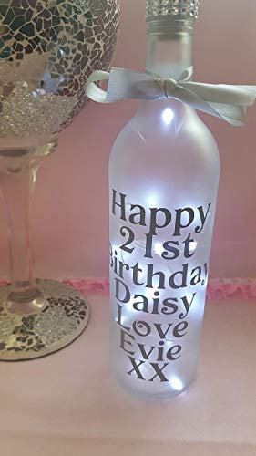 Any words Personalised frosted light up bottle.