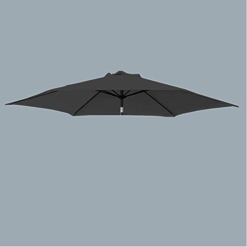 Green Bay Replacement Fabric Garden Parasol Canopy Cover for 3m 8 Arm Parasol - Black
