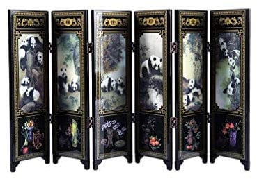 lachineuse - Paravent Asiatique Miniature - Motifs Pandas et Bambou - Dimensions 24 x 47 cm - Déco Chinoise Miniature - Traditions de Chine - Idée Cadeau Chine, Asie