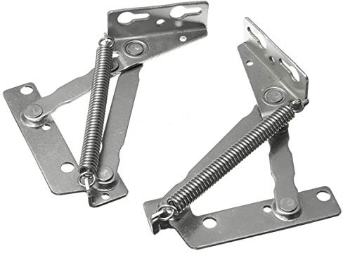 TOOLSTAR Deckelstützscharnier, 80° Öffnung, Gasfeder, Deckelstützscharnier, Pufferdämpfer für Schrank, Schrank, Kleiderschrank, Tür (2 Stück)