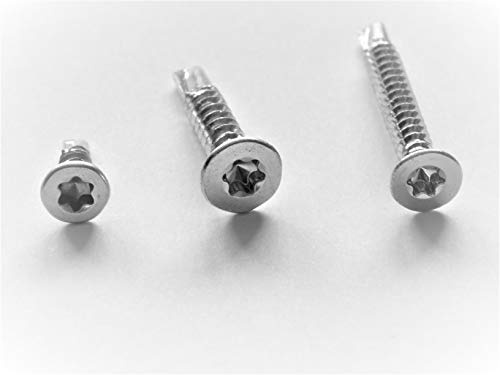 100 Stück Bohrschrauben 5,5x25 mm selbstschneidend verzinkt Senkkopf Torx T25 DIN 7504 PT Blechschrauben