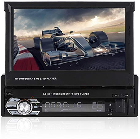 Garsent Autoradio mit Bluetooth Freisprecheinrichtung, 7 Zoll Touchscreen Auto MP3 MP5 Player Media-Receiver Support RDS´, SD, USB, AUX, Front- und Rückfahrkamera und Lenkradfernbedienung