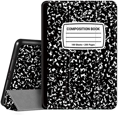 Hi Space for iPad 9th 8th 7th Generation Case for iPad 10.2 Case 2021 2020 2019 Composition Notebook with Pencil Holder, Book Trifold Protective Shockproof Cover with Auto Sleep Wake for A2270 A2428