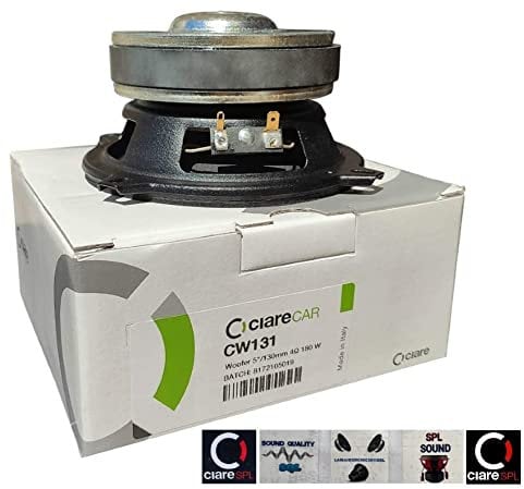 1 CIARE CW131 woofer altoparlante da 5 13,00 cm 130 mm diametro 70 watt rms 180 watt max impedenza 4 ohm spl porte portiere e sportelli auto, 1 pezzo