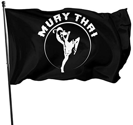 Hdadwy Muay Thai Maste Außenflaggen Hausgartenflaggen Dekorative Flaggen 3x5 Ft Schwarz