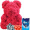 FG Idea Regalo Orsacchiotto di Rose Artificiali con Scatola Cuore Rosso con Baci Perugina al Latte cioccolatini Cuore Idea Regalo Innamorati San Valentino Festa fidanzati Amore