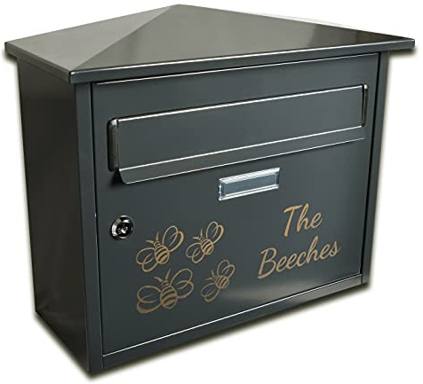 Signs & Numbers Personalised Letterbox Wall-mounted, Lockable, Large Capacity Belfast Anthracite