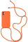 Alihtte Coque pour iPhone Se 2020/7/8 avec Cordon de Collier, Coque Souple Silicone TPU Bumper Etui Housse avec Cordon Réglable Lanyard Case pour iPhone 8 Mince Antichoc Collier Cover-Orange