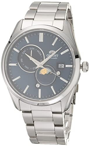 Orient Herren Automatik Armbanduhr in der Farbe Silber mit Armband aus Edelstahl, Wasserdichtigkeit: 5 bar, Gehäusedurchmesser: 41 mm, RA-AK0308L10B