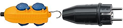 Brennenstuhl Steckdosenverteiler 230V/16A IP54 4-Fach + Brennenstuhl Schutzkontakt-Gummistecker 230V/16A IP44