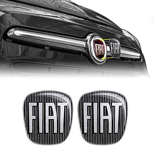 Fiat 14186B-2 Stück 3D-Ersatz-Aufkleber, schwarz, für 500 l, 2 Stück, vorne und hinten.