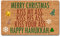 Fußmatte mit Aufschrift Welcome Entrance Way, für den Innenbereich, Merry Christmas Happy Hanukkah Kiss My Ass personalisierte Fußmatte für Haustür Dekoration, rutschfest