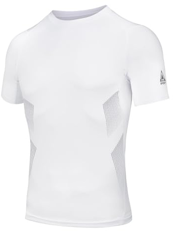AMZSPORT Herren Kompressionsshirt Kurzarm Funktionsshirt Schnell Trocknend Sportshirt Laufshirt