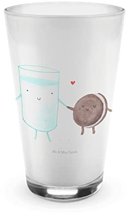 Mr. & Mrs. Panda Cocktailglas Milch Keks - Geschenk, Lustige Sprüche, Glasbecher, Cookie, Wasserglas, Longdrinkglas, Kekse, Glas, Romantisch, Kaffee, Latte Macchiato